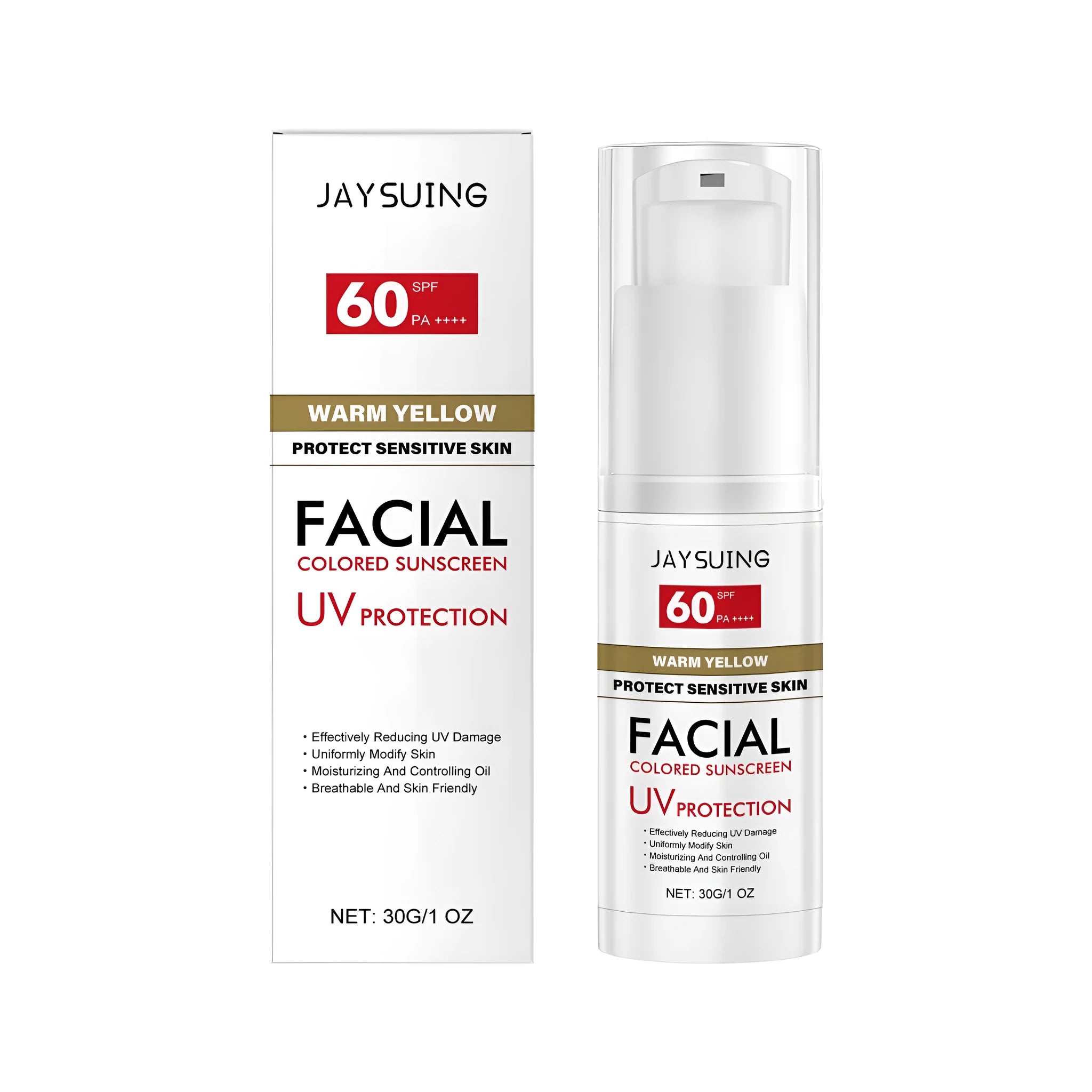 30g lightweight breathable sunscreen bottle with hyaluronic acid and Centella asiatica extract for daily face and body use