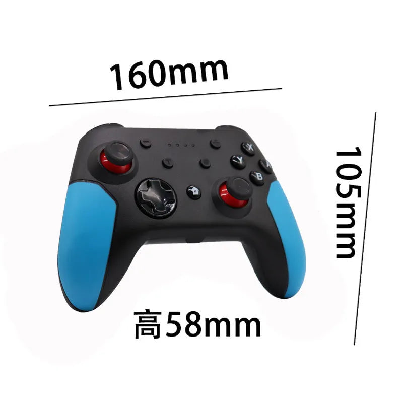 Nintendo Switch Bluetooth game controller in blue and red colour combination with USB cable