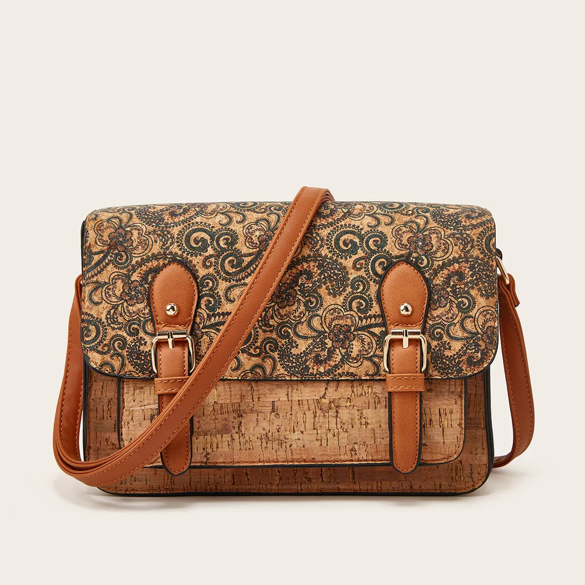 Women's one-shoulder crossbody bag in printed PU leather with single strap