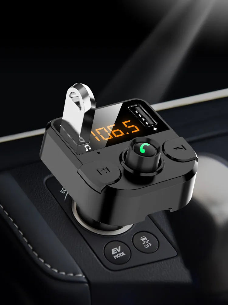 BT36B black car MP3 Bluetooth player with 1.1-inch screen for wireless audio streaming