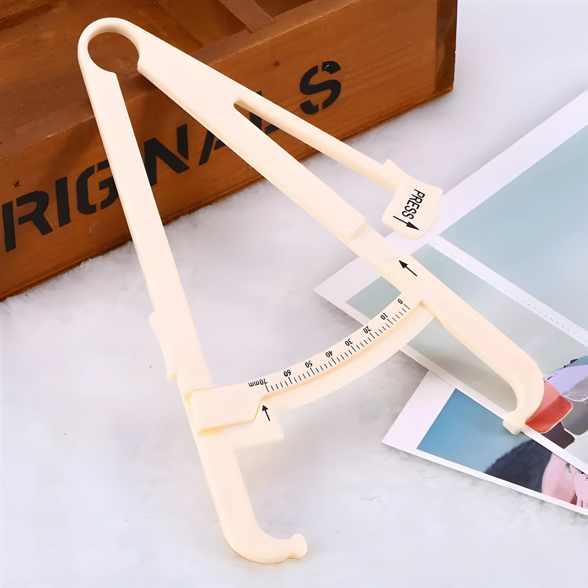 Acrylic fat caliper skin fold thickness measuring tool with 200mm range