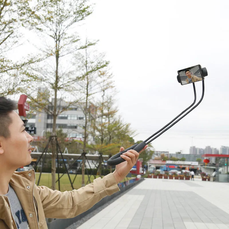 Baseus flexible 360-degree mobile phone holder showing neck and waist hanging options for a device