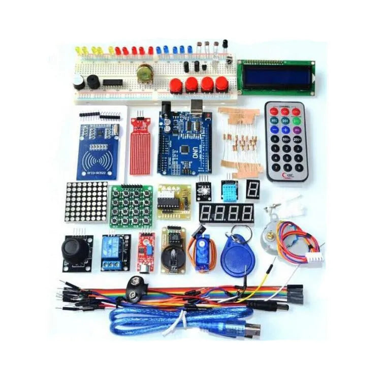 RFID upgraded Arduino starter kit with UNO board, stepper motor, 1602 LCD and component modules