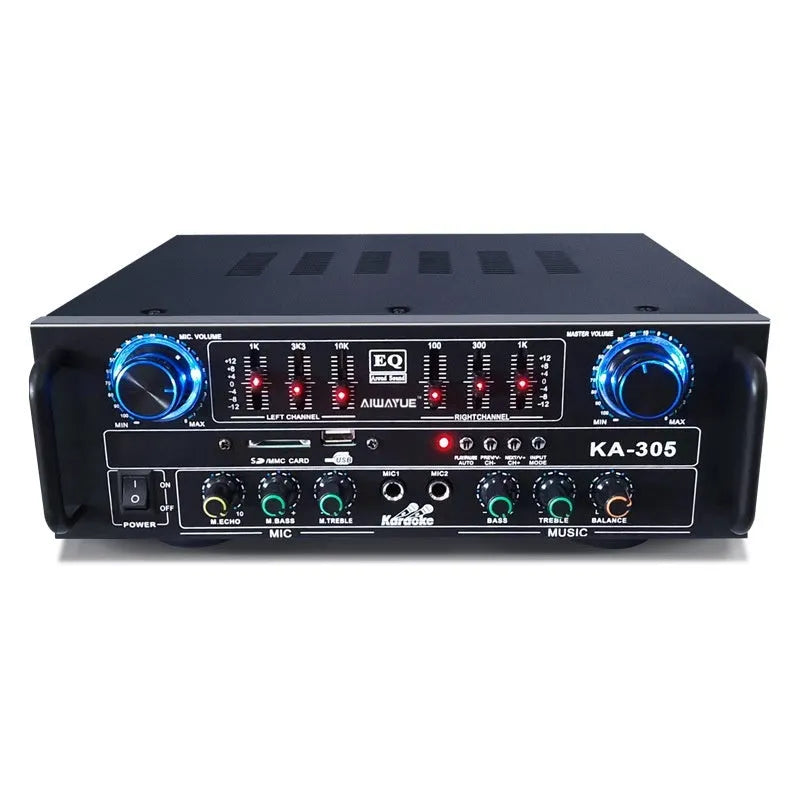 KA-305 black household power amplifier, 60W 4.1 channel, Bluetooth EQ, L300xW260xH95mm