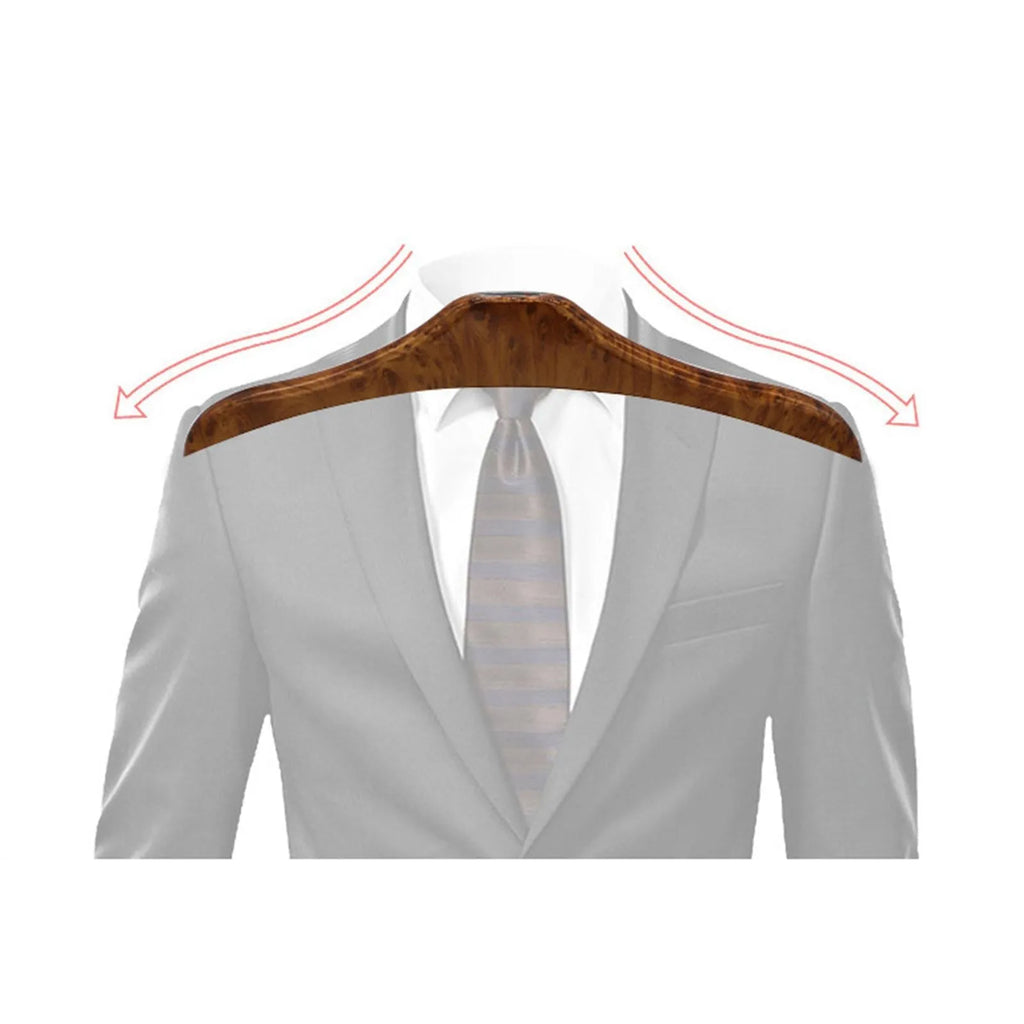 Wood yellow stainless steel car clothes hanger measuring 46.5cm for suits and coats