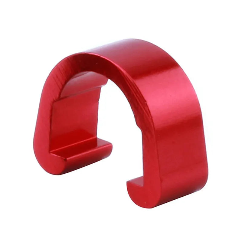 Aluminium alloy C-shaped buckle in multiple colours, shown next to a ruler indicating its 10.2mm by 13mm size.