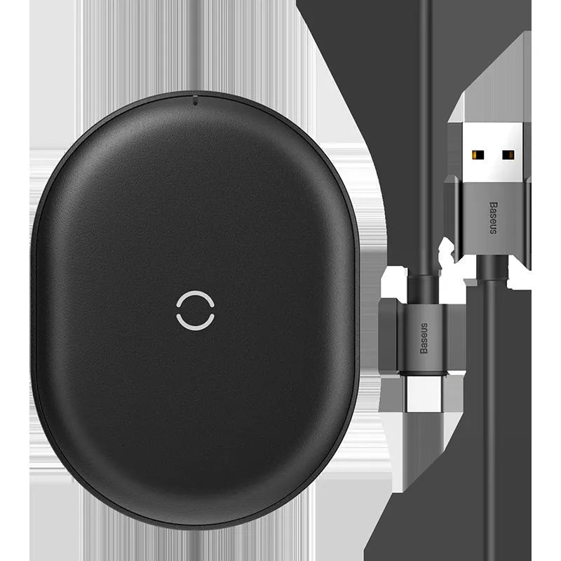 Baseus rough surface wireless charging pad with Type-C port and indicator light in black or white