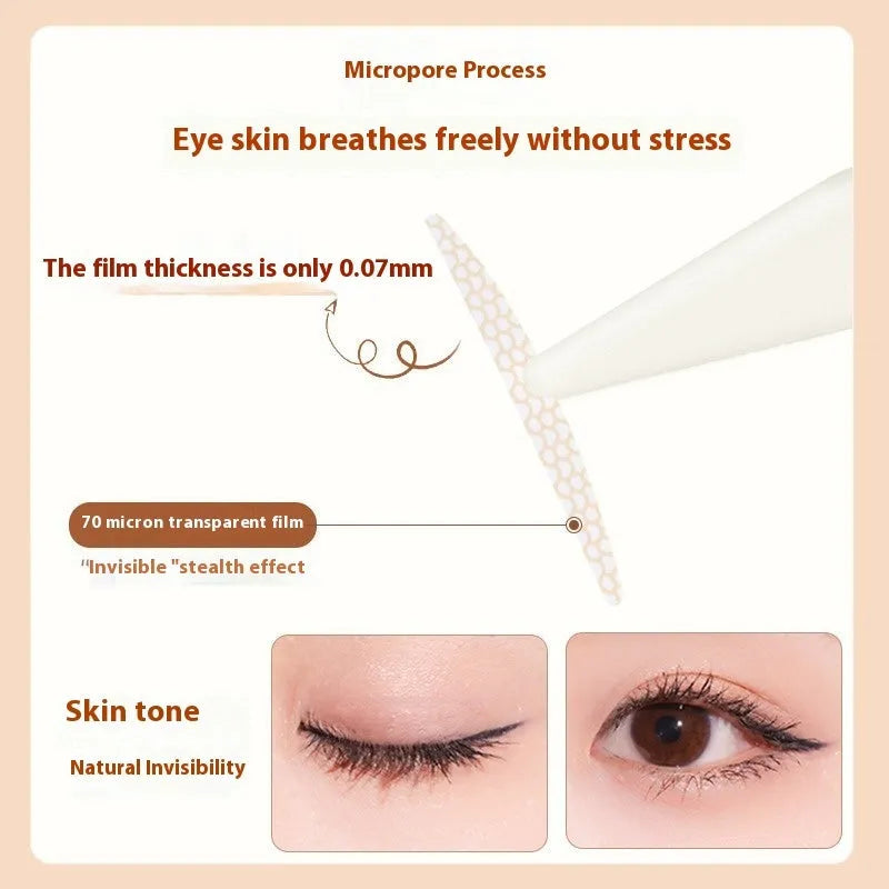 Roll of invisible lace double eyelid stickers with 120 crescent M shape natural traceless patches