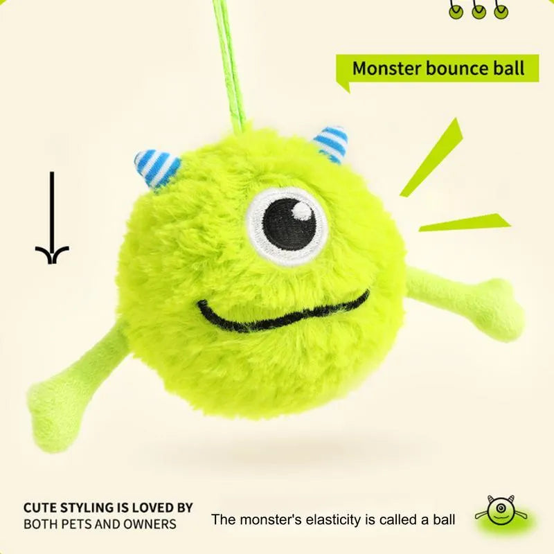Green interactive dog ball toy with sound activation for teething puppies