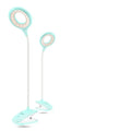 Green USB rechargeable touch table lamp with LED light source on wooden desk