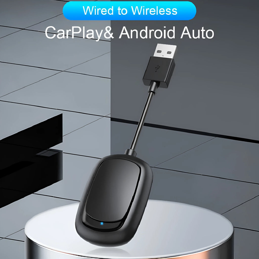 Wireless CarPlay and Android Auto USB adapter box for car stereo wireless conversion