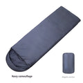 Navy blue envelope camping sleeping bag with hollow cotton insulation for adult winter use