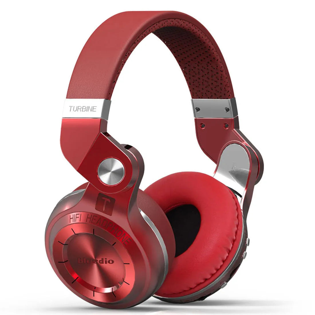Bilateral stereo Bluetooth 4.1 headset body available in black, blue, red, and white with 10m range