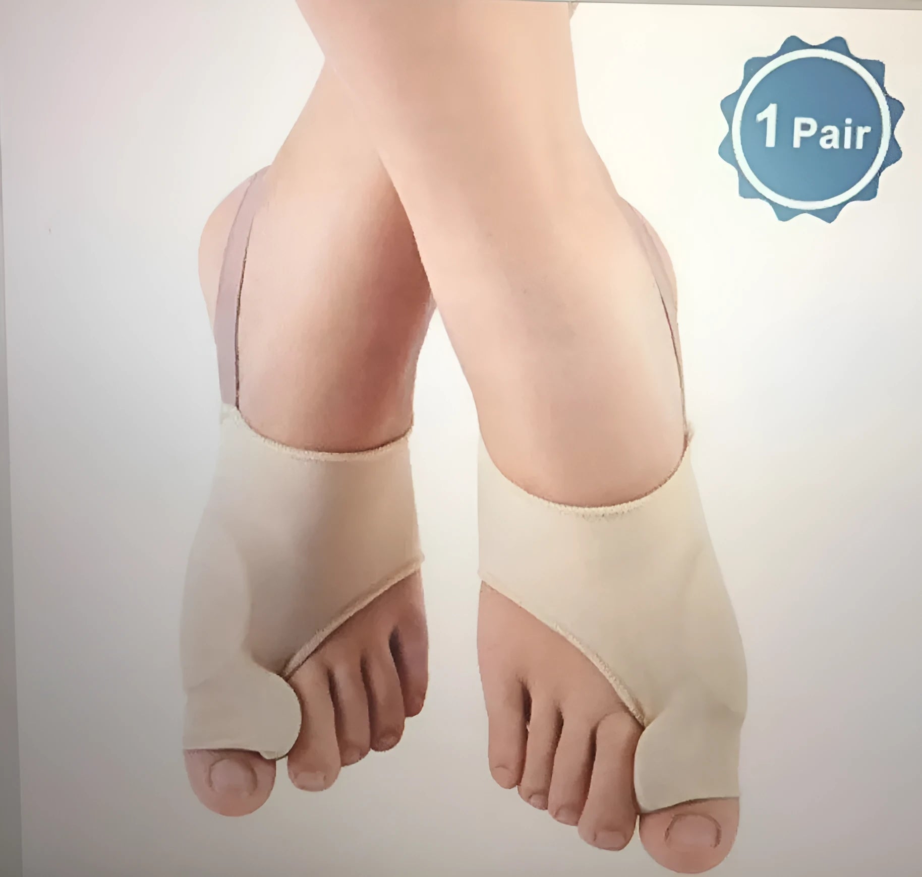 Corrective toe socks with silicone gel bunion pad and toe separator in three sizes