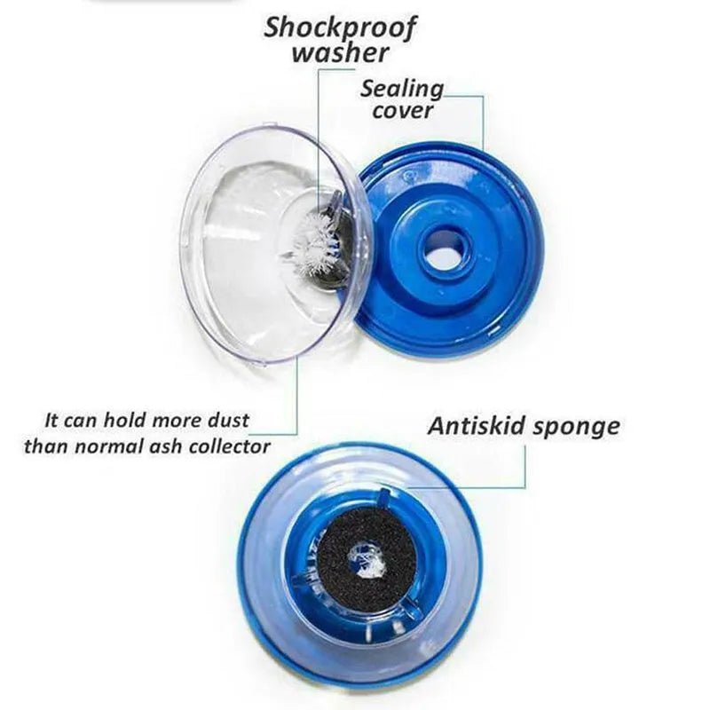 Blue bowl-shaped electric drill dust stopper accessory with sponge ring, dimensions 88mm x 50mm x 44mm