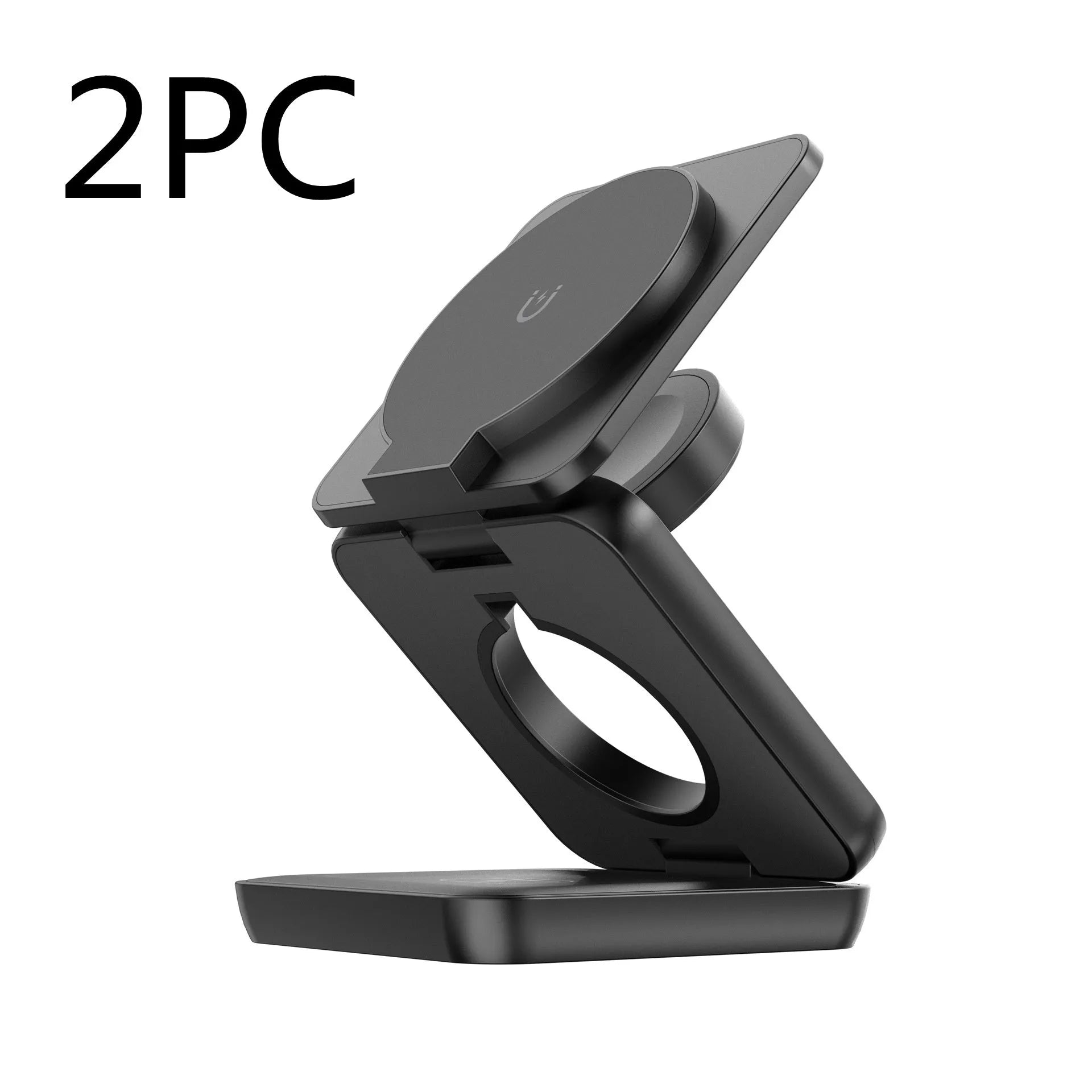 Foldable magnetic wireless phone charger in black or white with QC3.0 fast charging