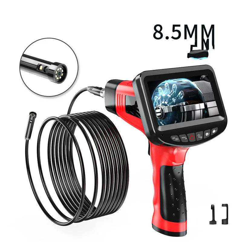 8.5mm dual-lens endoscope camera body with 5 metre hard line cable and memory card for pipe inspection