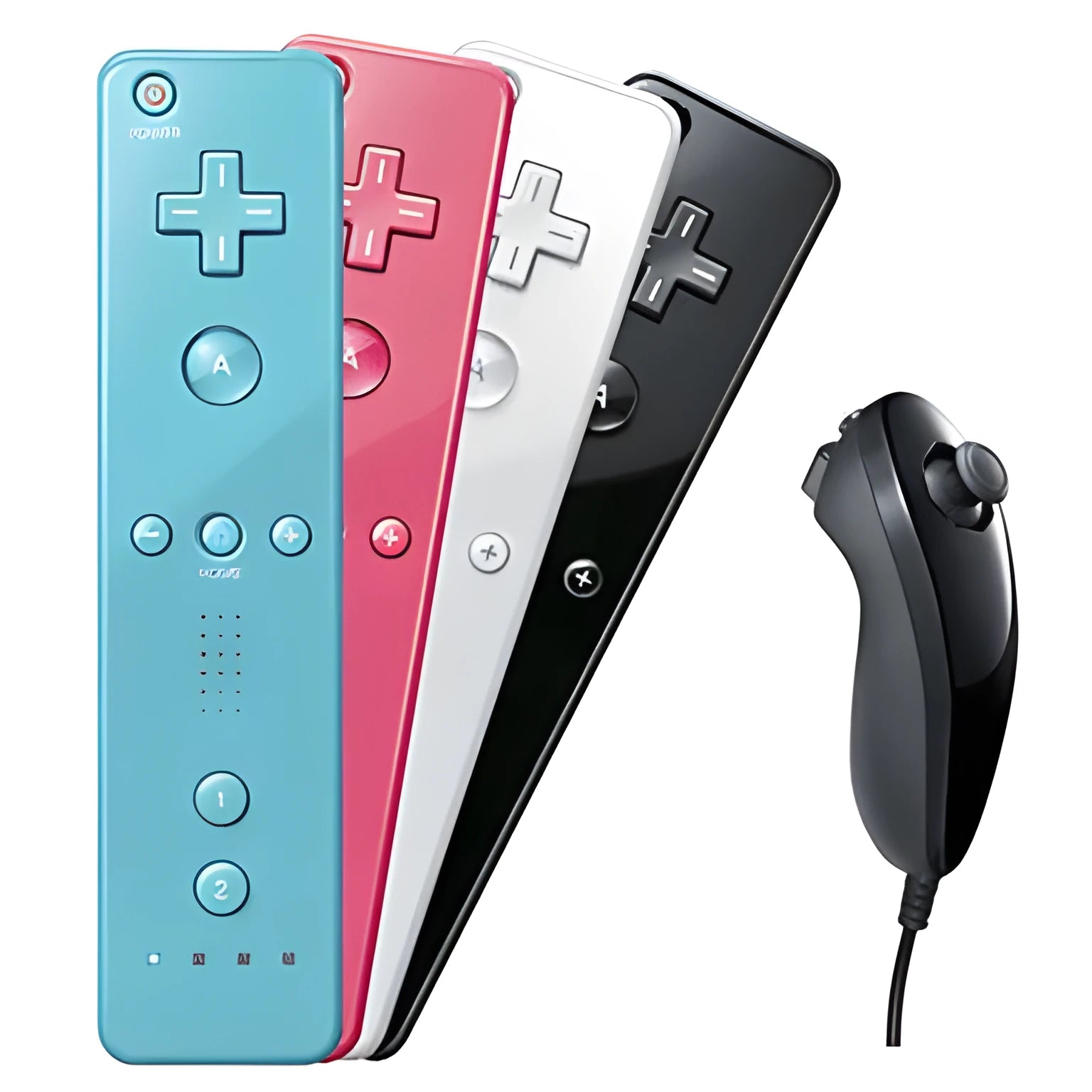 Wii left and right gamepad controller set with infrared sensor in multiple colour options
