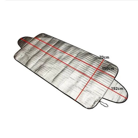 Car windscreen cover on front glass, shielding against snow, frost, ice, rain, and sun
