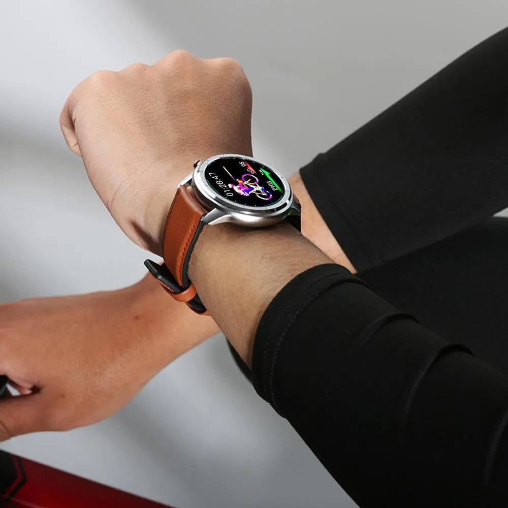 LEMFO LF26 smart bracelet in silver colour showing its 1.3-inch screen and wrist strap