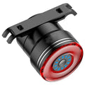 Black USB rechargeable smart brake sensing bicycle taillight with alloy shell