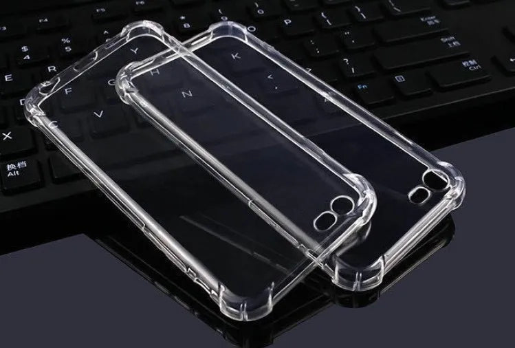 Transparent TPU iPhone case showing phone design through clear back cover