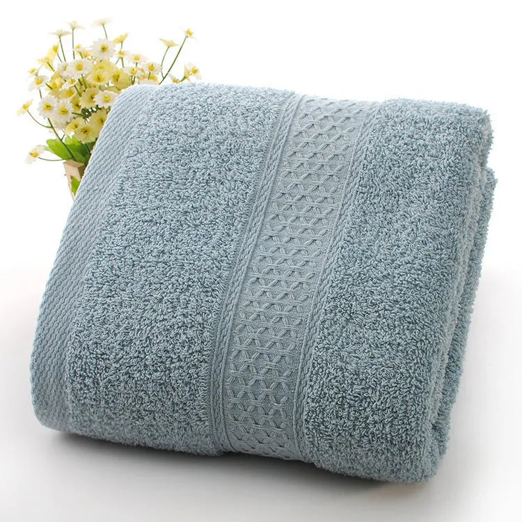 Thickened cotton blend bath towel shown in Apple Green colour option.