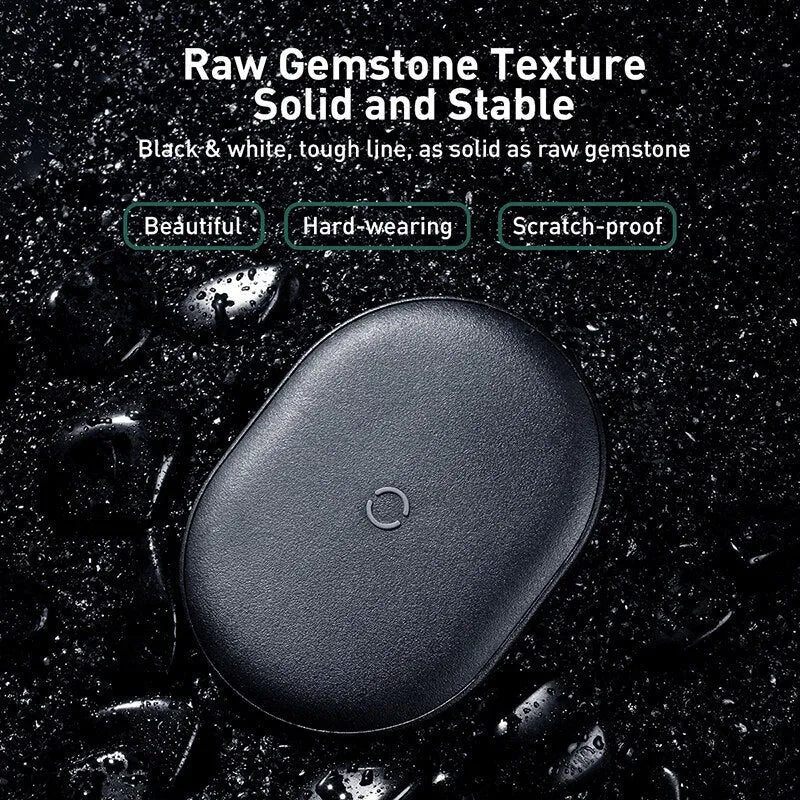 Baseus rough surface wireless charging pad with Type-C port and indicator light in black or white