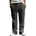 Man wearing army green high-waist straight-leg casual loose fit trousers
