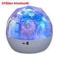 Starry sky projector lamp displaying cosmic patterns with Bluetooth connectivity and USB power