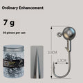 Pack of fifty 7g lead-head jig hooks made from enhanced steel for fishing