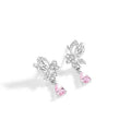 Women's butterfly crystal stud earrings in 925 sterling silver