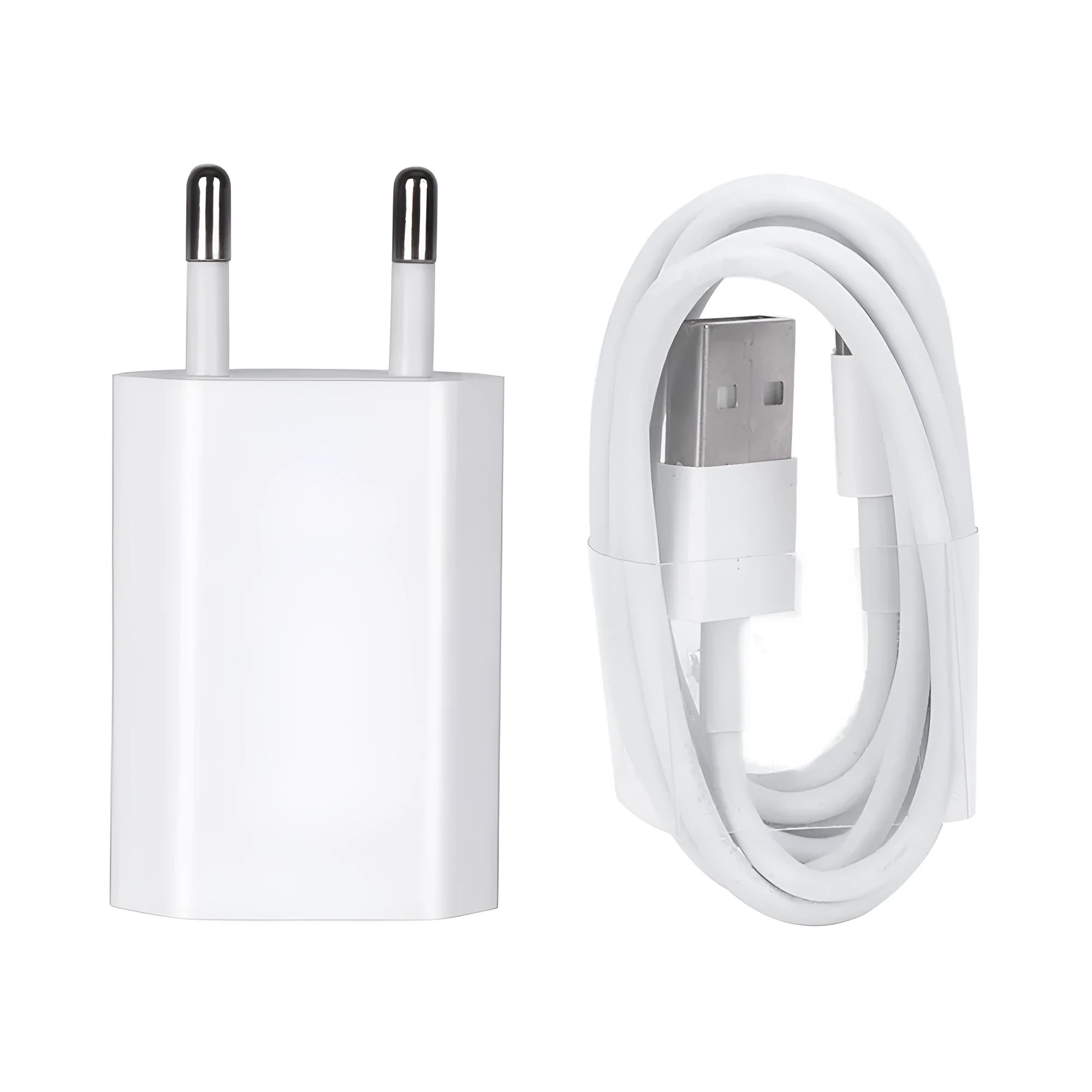 5V 2A USB travel charger compatible with iPhone and iPad models with multiple cable length options