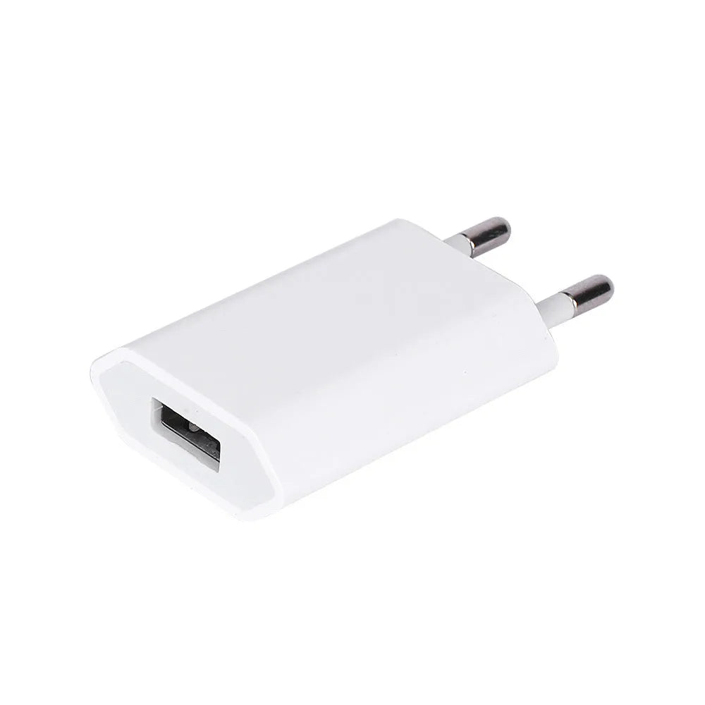 5V 2A USB travel charger compatible with iPhone and iPad models with multiple cable length options