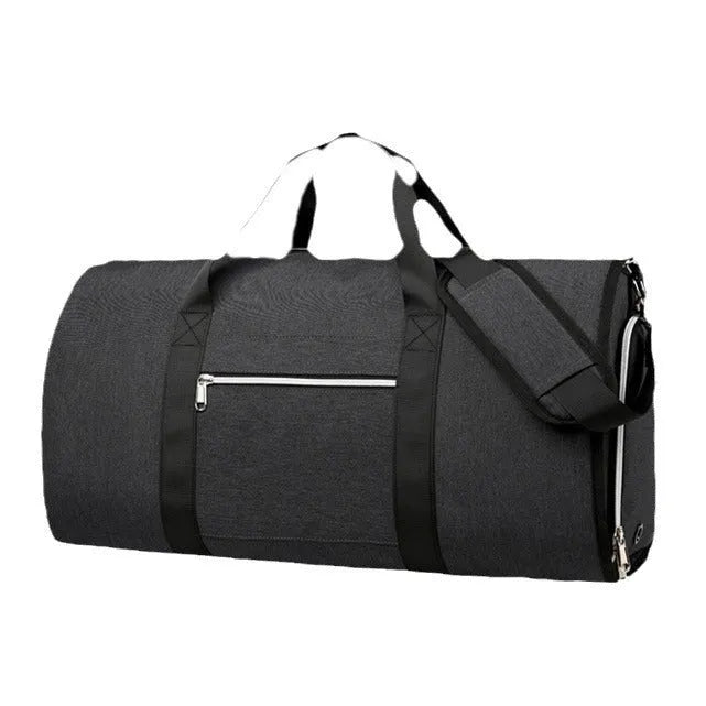 Oxford cloth storage bag with dry wet separation compartments in grey, black or dark blue