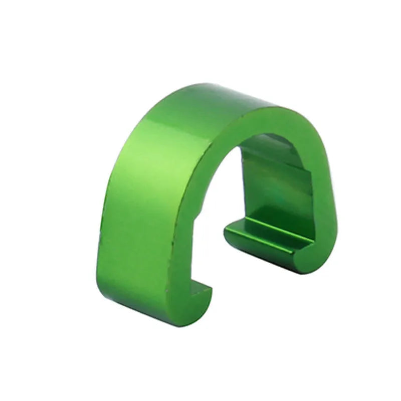 Aluminium alloy C-shaped buckle in multiple colours, shown next to a ruler indicating its 10.2mm by 13mm size.