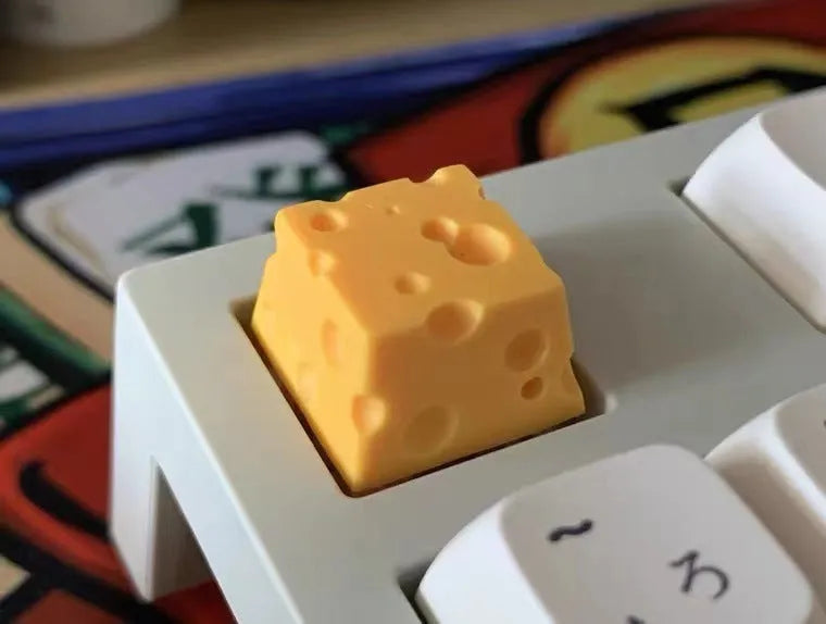 Yellow resin cheese key cap for MX-compatible mechanical keyboards