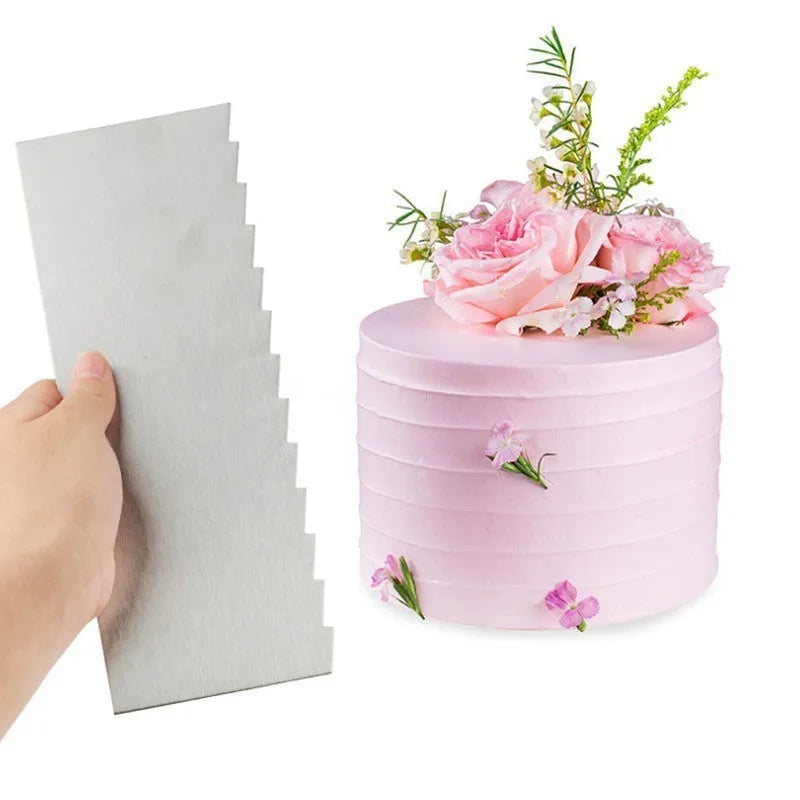 Stainless steel cream scraper with polygon body design for cake decorating