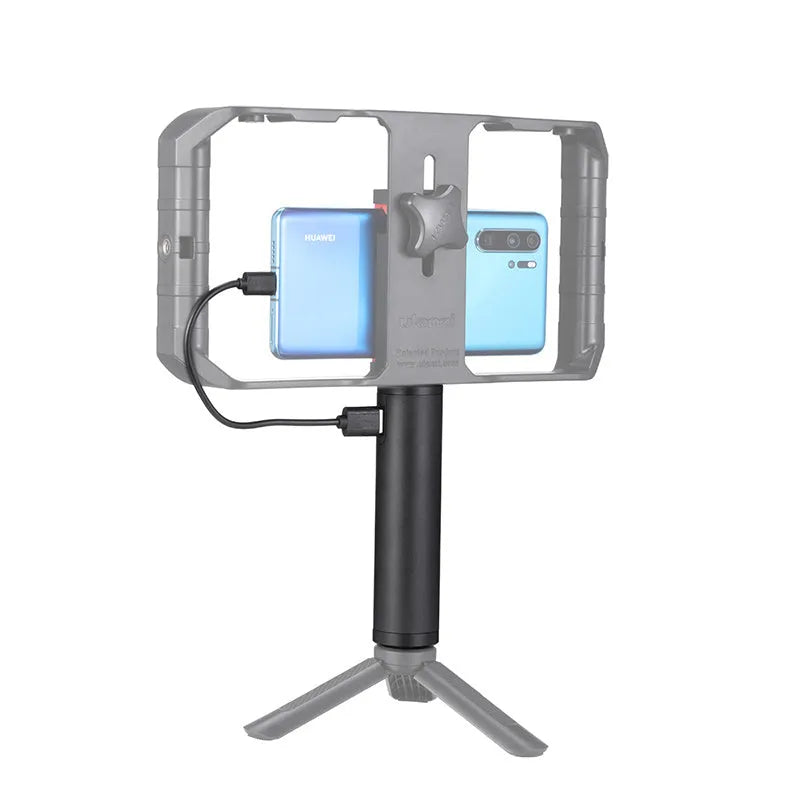 Black aluminium alloy power bank charging handle device with 6800mAh capacity and carrying handle