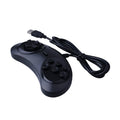 Black Sega USB PC game controller with 1.8-metre cable on grey background