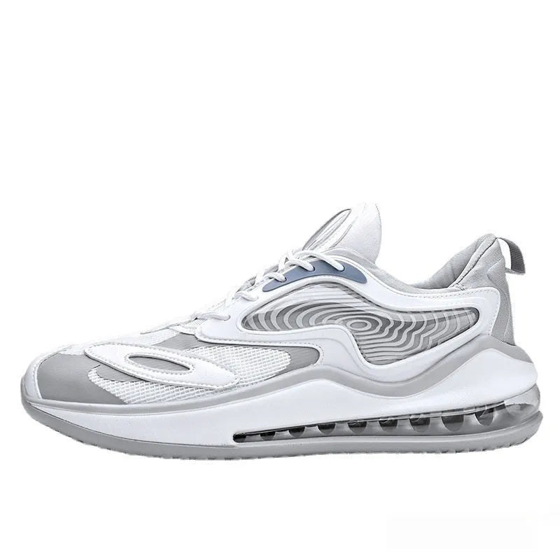 Men's summer air cushion trainers in Space Black with height-increasing design and rubber sole