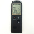 Compact black USB voice recorder for professional telephone and microphone audio recording.