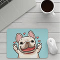Custom cartoon mouse pad with colourful printed design, 210x260mm size, 3mm thickness, cloth surface and rubber base