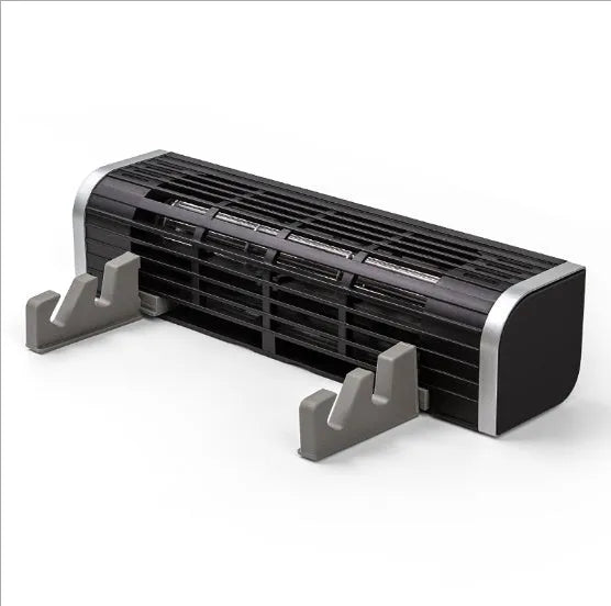 Black USB laptop cooling pad with adjustable fan for notebook temperature control