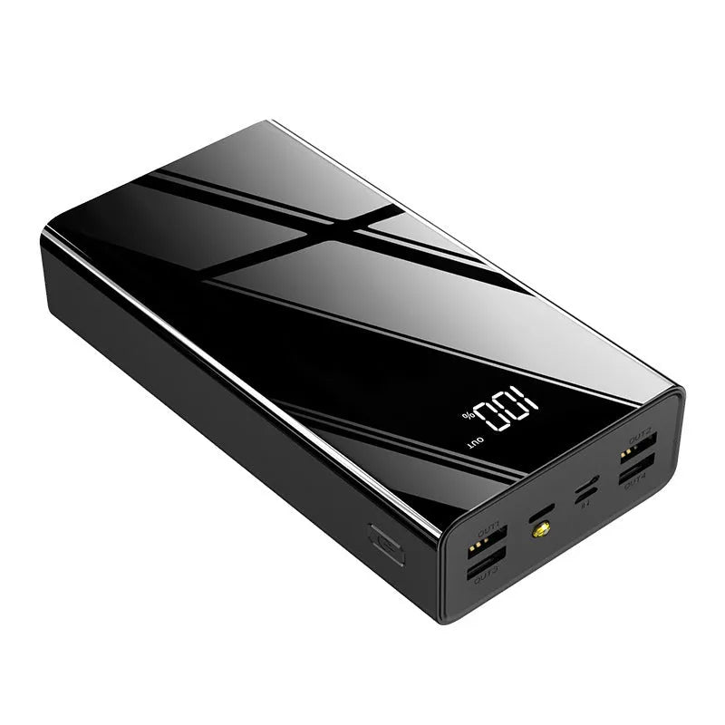 Large capacity 40000mAh power bank with LCD display in black or red plastic casing