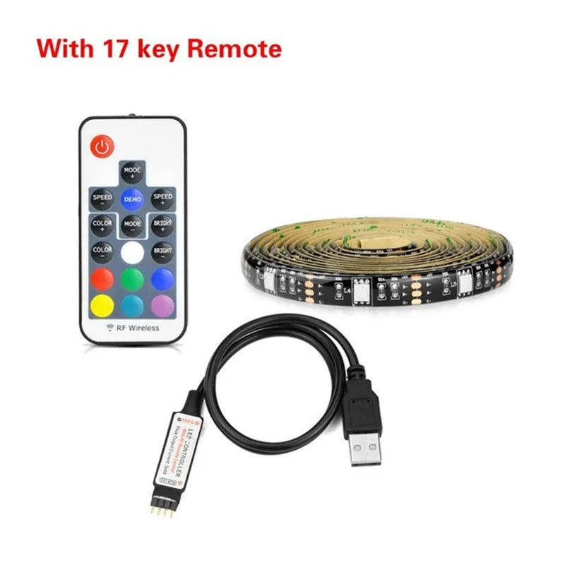 Bendable LED strip light for TV and computer background decoration showing flexible design