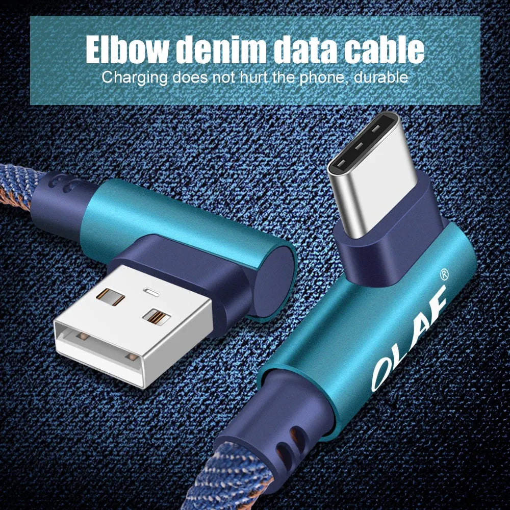 Fast charging USB cable with denil braiding in multiple colour and length options