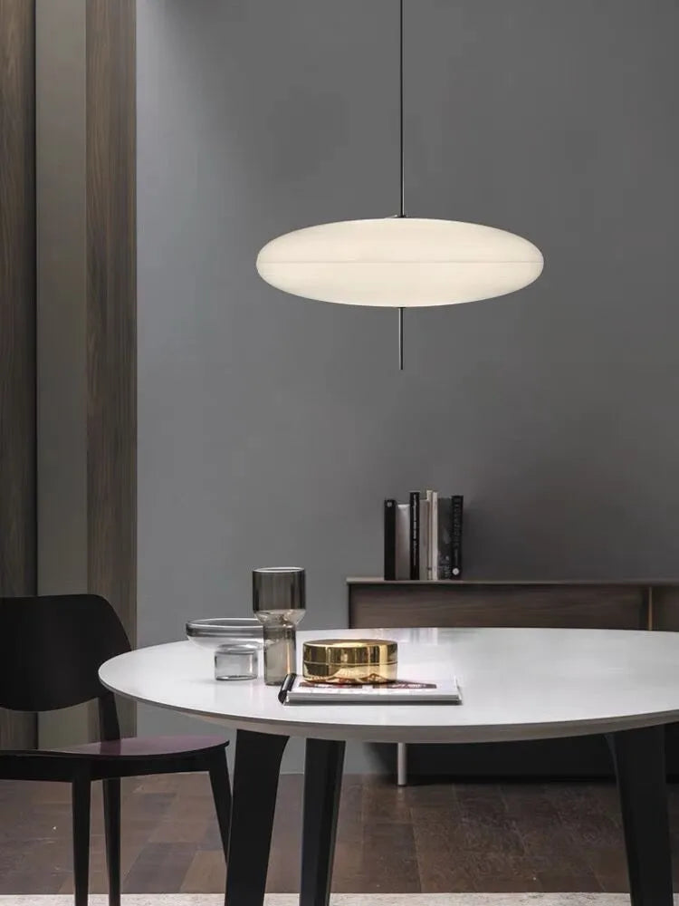 Nordic modern retro UFO chandelier in black and white finish for restaurant or bedroom ceiling