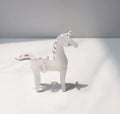 Brown and white coloured glaze handmade horse sculpture modern office decoration
