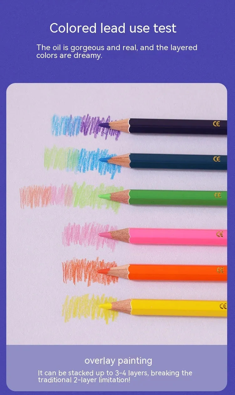 Set of wooden colour pencils with double-head brush leads in 6-piece or 12-piece set options.